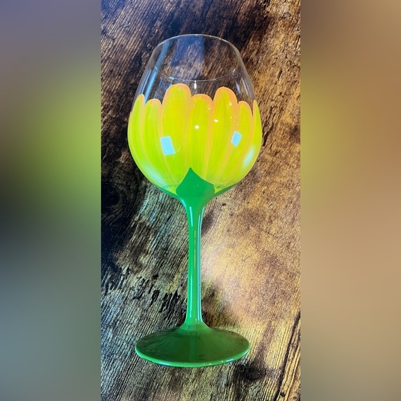Pier 1 Imports | handpainted Sunflower Wine Glass - Picture 5 of 9
